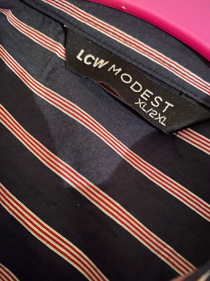 Düğmeli Çizgili Kadın Uzun Kollu Gömlek - Görsel 3