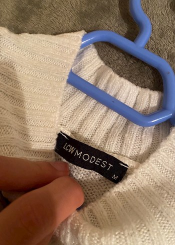 Beyaz Örgü Uzun Kollu Salaş Kazak - Görsel 3