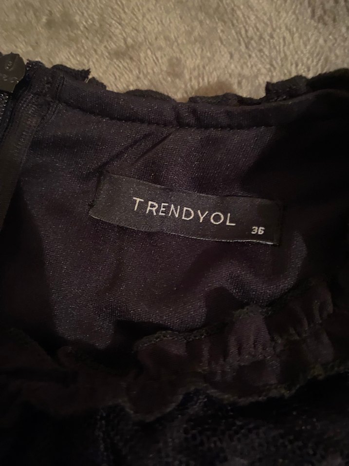 Siyah Fırfırlı Mini Abiye Elbise - Görsel 4