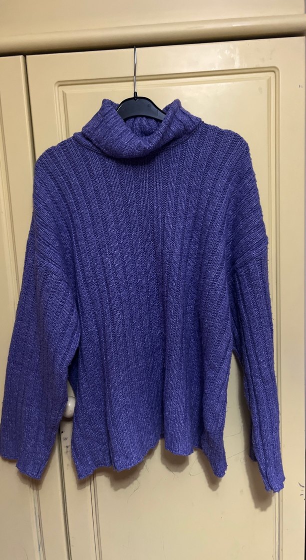 Mor Boğazlı Triko Kadın Kazak - Görsel 3