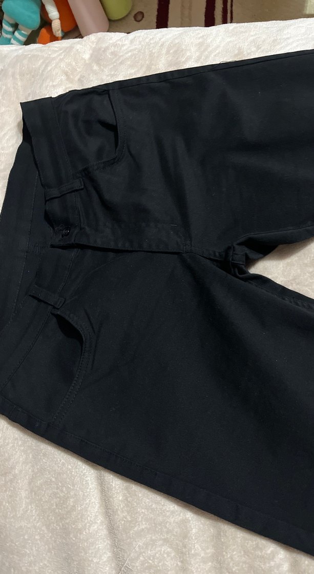 Kadın Siyah Midi Kumaş Pantolon - Görsel 2