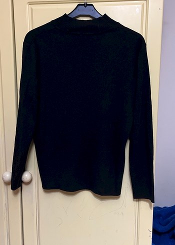 Siyah Kadın İnce Fit Triko Kazak - Görsel 2