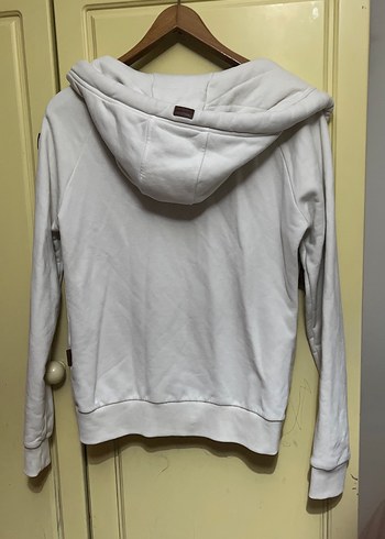 Fermuarlı Beyaz Kadın Sweatshirt - Görsel 2