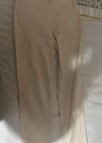 Bej Kadın Normal Kesim Midi Kumaş Pantolon - Görsel 3