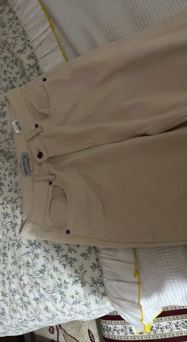 Bej Kadın Normal Kesim Midi Kumaş Pantolon - Görsel 2