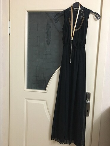 36 Beden Siyah sifon elbise