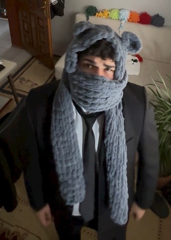 Gri atkı x bere - Görsel 2