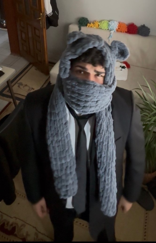 Gri atkı x bere - Görsel 2