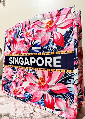 Renkli Desenli Fermuarlı Kadın Plaj Çantası - Görsel 2