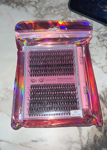 Pembe Takma Kirpik Seti ve Uygulama Aparatları - Görsel 2