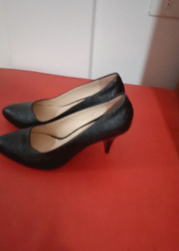 Siyah Minimalist Stiletto Topuklu Kadın Ayakkabı - Görsel 2