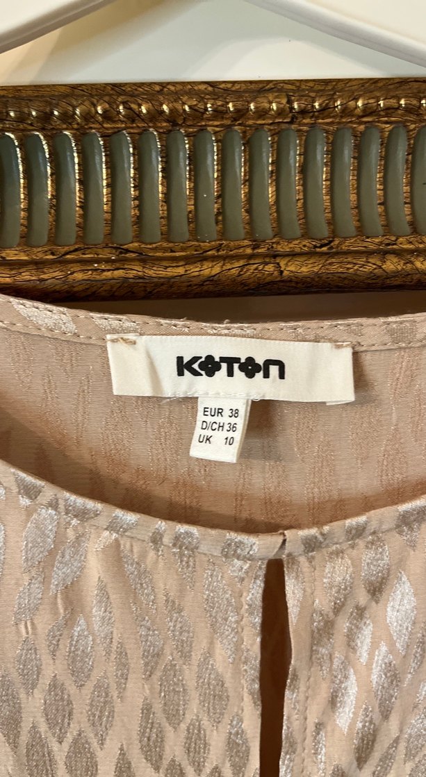 Bej Midi Kadın Elbise Yılan Desenli - Görsel 2