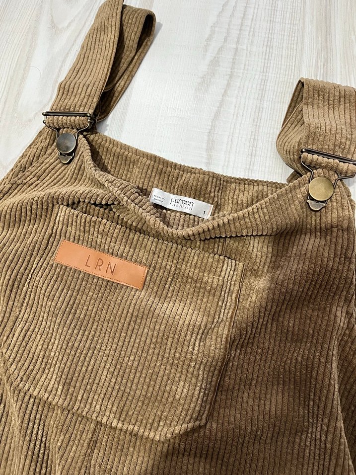 Kadın Kahverengi Süet Askılı Tulum - Görsel 5