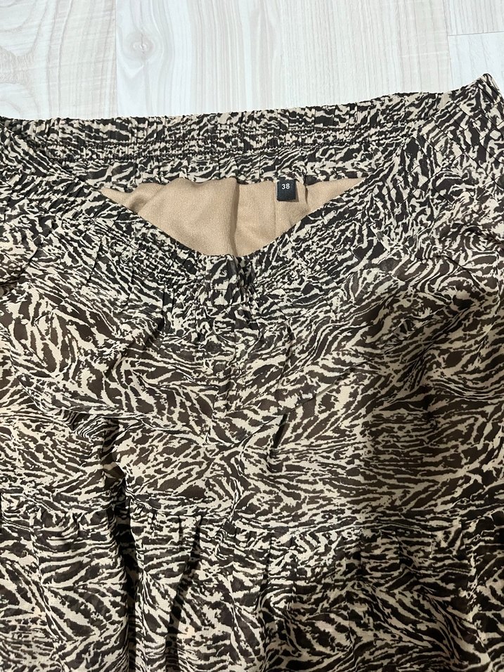 Kahverengi Zebra Desenli Mini Etek - Görsel 2