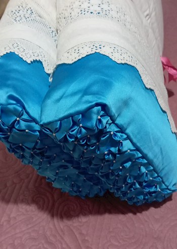 Nakışlı ve Dantelli Beyaz Kılıflı Yastık - Görsel 4