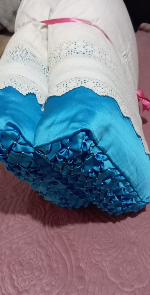 Nakışlı ve Dantelli Beyaz Kılıflı Yastık - Görsel 4