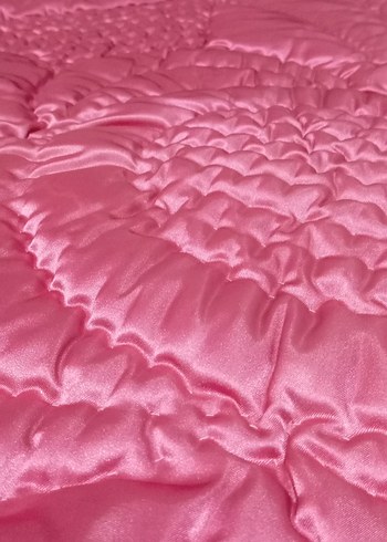 Renkli Nakışlı Pembe Çift Kişilik Yorgan - Görsel 4