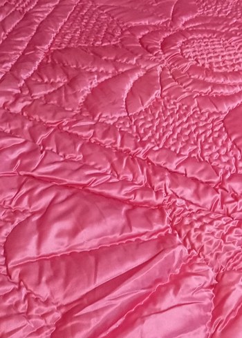 Renkli Nakışlı Pembe Çift Kişilik Yorgan - Görsel 2