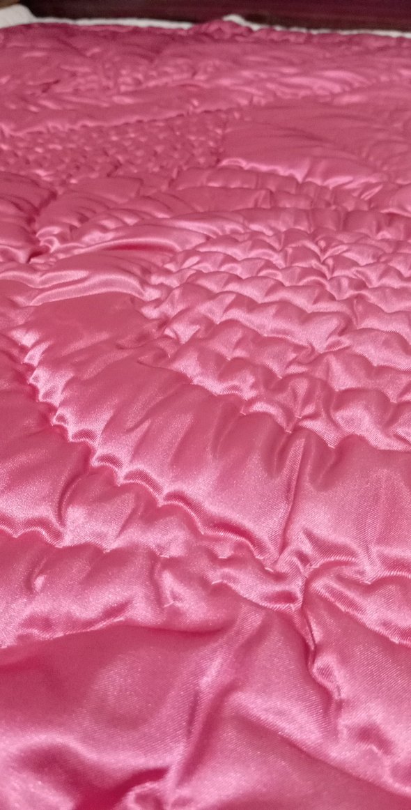 Renkli Nakışlı Pembe Çift Kişilik Yorgan - Görsel 4