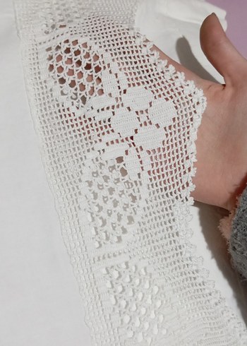 İşlemeli Beyaz Yastık seti - Görsel 2