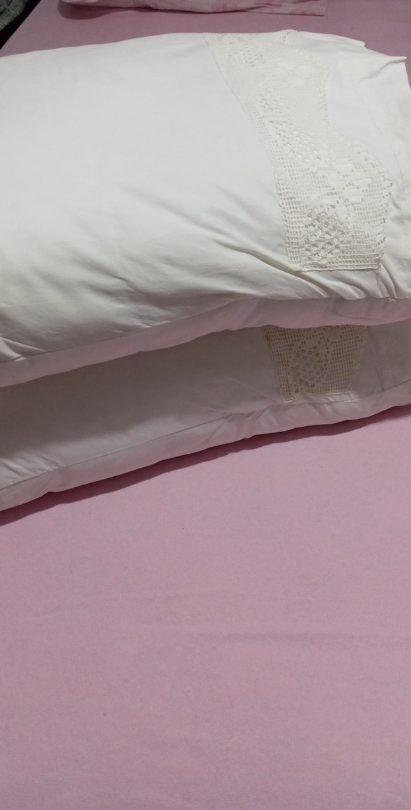 İşlemeli Beyaz Yastık seti - Görsel 3