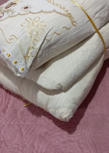 İşlemeli Krem Çift kişilik pike ve yastık - Görsel 3
