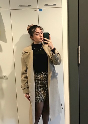 Bej Uzun Yün Kadın Kaban - Görsel 5