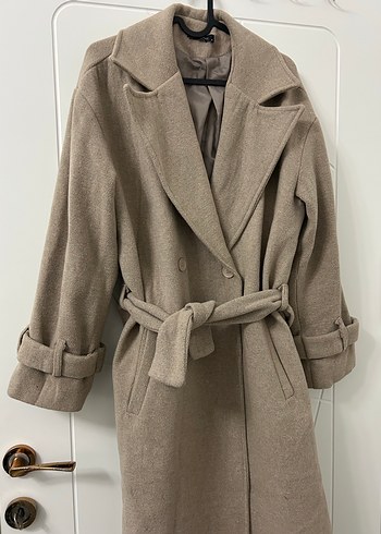 Bej Uzun Yün Kadın Kaban - Görsel 2