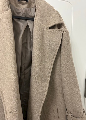 Bej Uzun Yün Kadın Kaban - Görsel 4