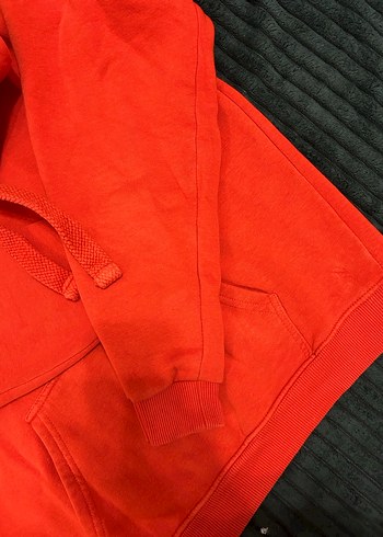 Turuncu Kapüşonlu Kadın Sweatshirt - Görsel 2