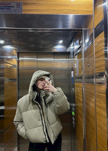 Bej Midi Kadın Kışlık Mont - Görsel 5