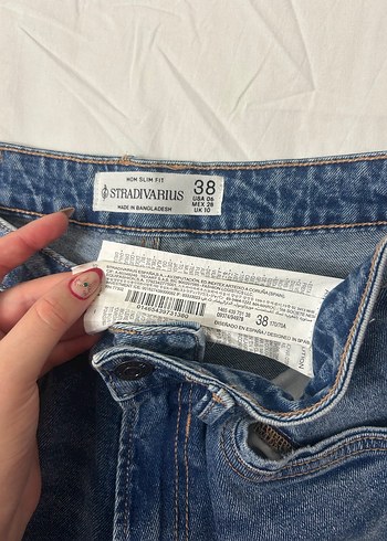 Lacivert Mom Slim Fit Kadın Denim Pantolon - Görsel 3