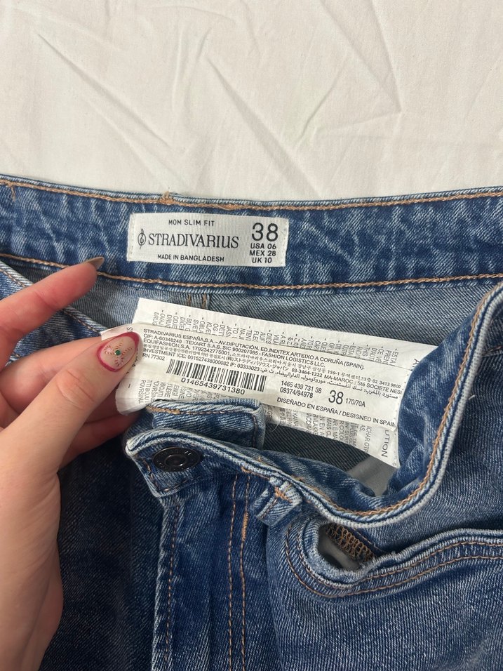 Lacivert Mom Slim Fit Kadın Denim Pantolon - Görsel 3