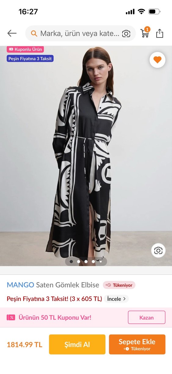 Mongo saten elbise - Görsel 3