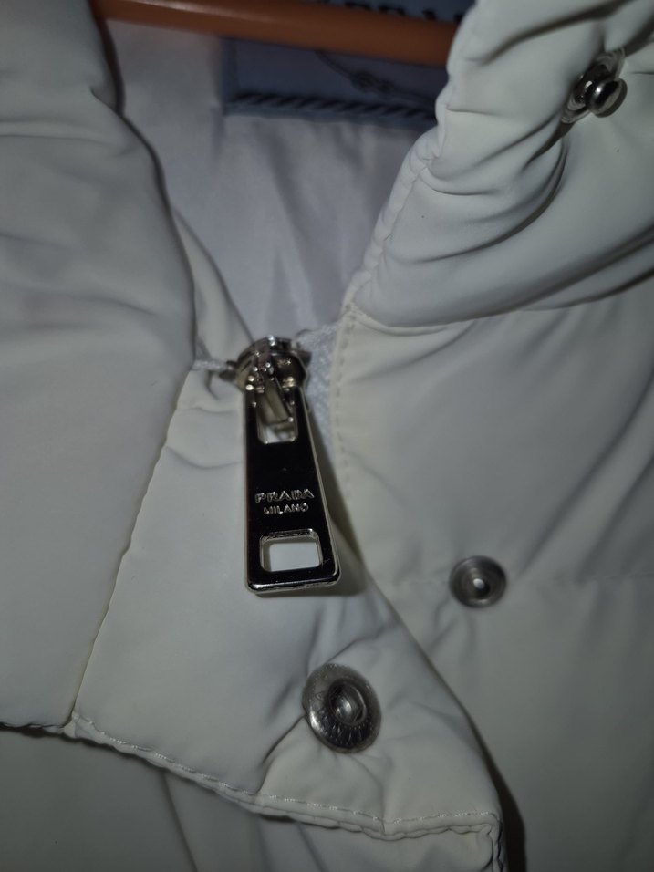 Düğmeli Beyaz Kadın mont - Görsel 3