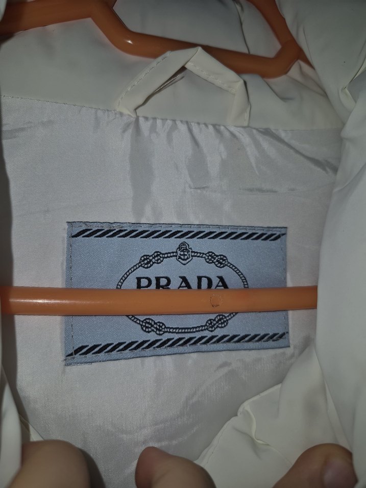 Düğmeli Beyaz Kadın mont - Görsel 4