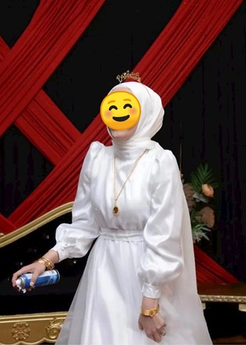 Uzun Kollu Beyaz abiye 36 38 beden arası - Görsel 2