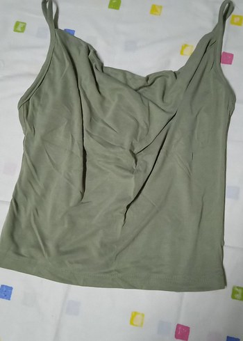 Kadın Haki Kolsuz Fitted Atlet - Görsel 4