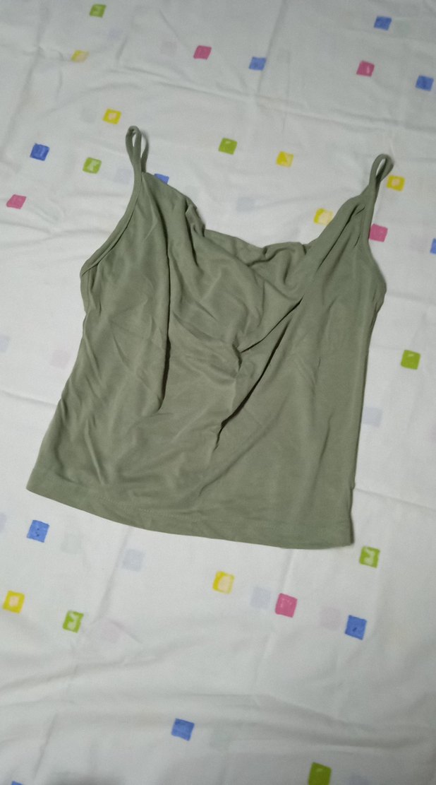 Kadın Haki Kolsuz Fitted Atlet - Görsel 3