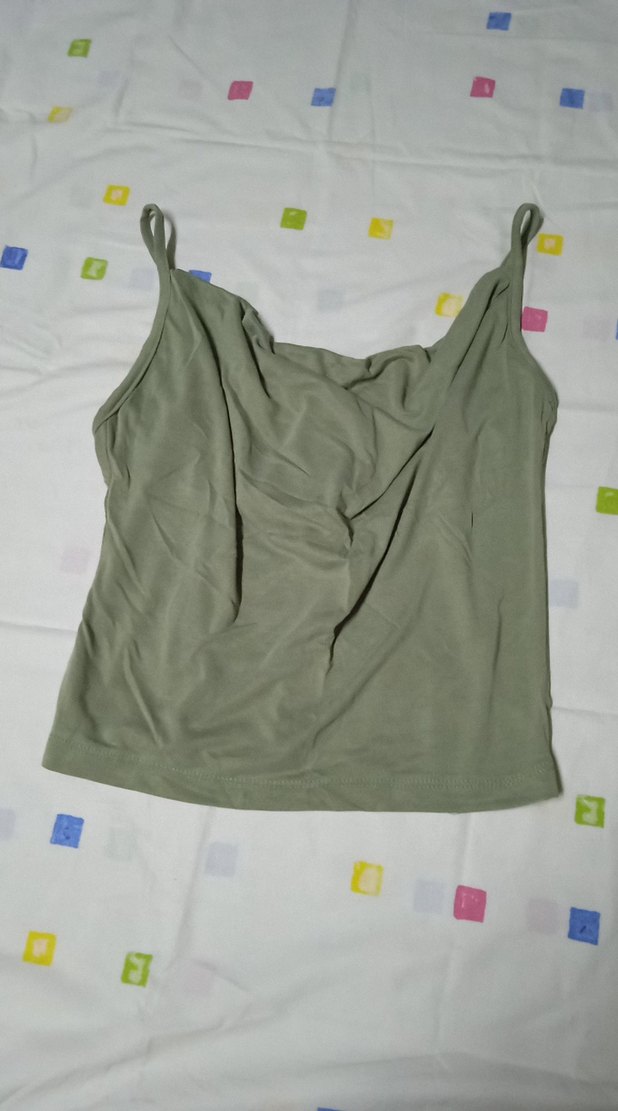 Kadın Haki Kolsuz Fitted Atlet - Görsel 2