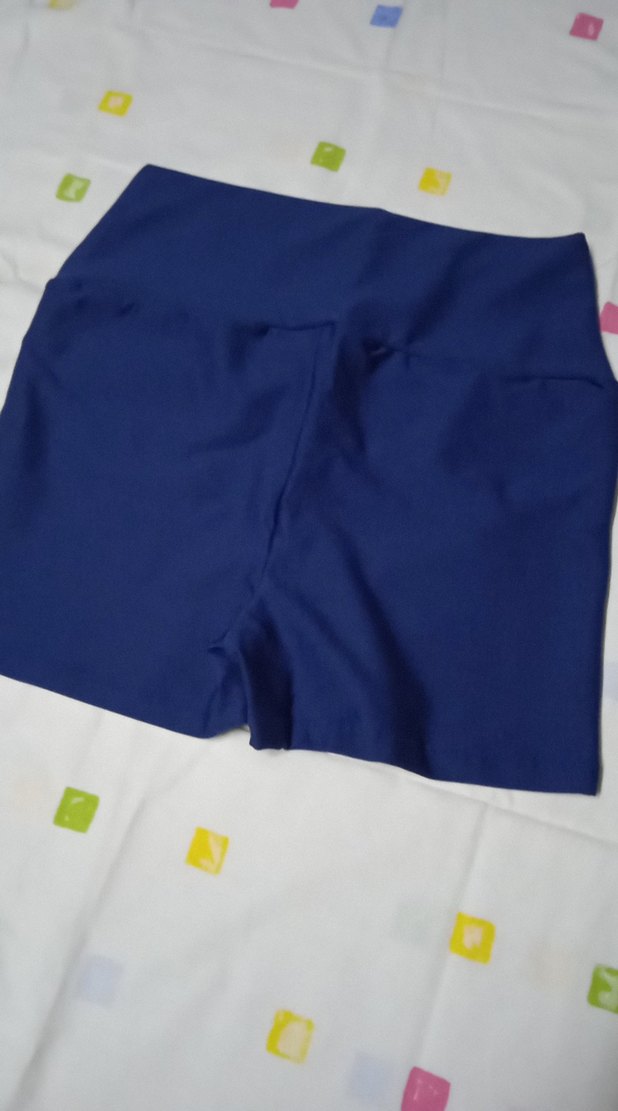 Kadın Mavi Yüksek Bel Mini Şort - Görsel 4