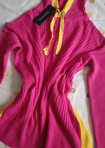 Pembe Triko Kadın Uzun Kollu Kazak - Görsel 4