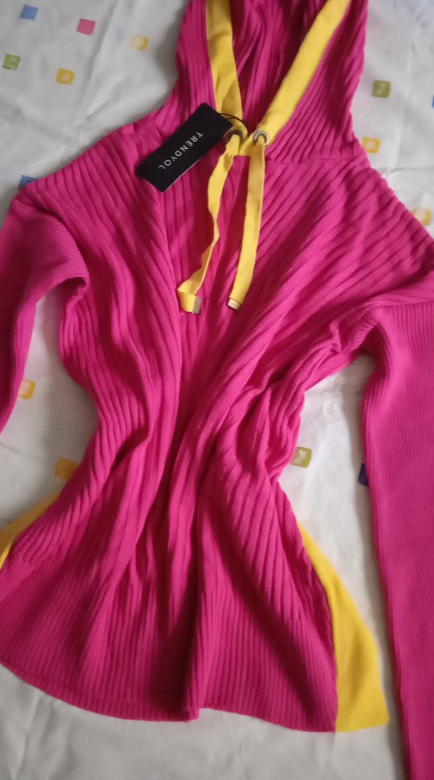 Pembe Triko Kadın Uzun Kollu Kazak - Görsel 4