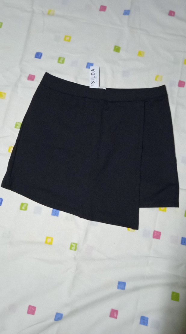 Kadın Siyah Mini Şort Etek - Görsel 3