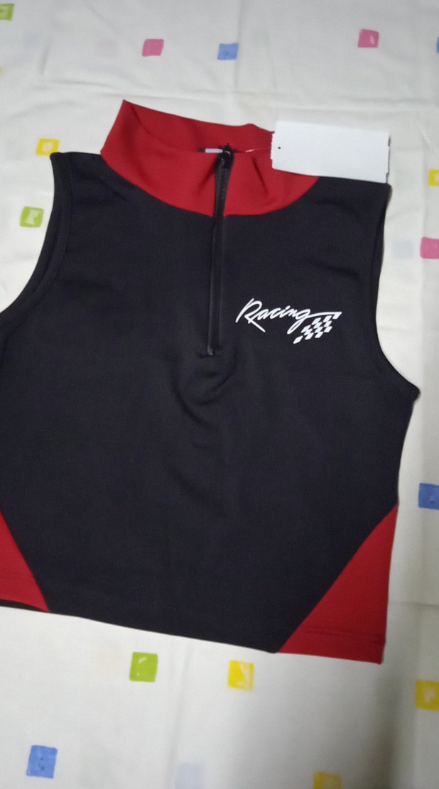 Kırmızı Siyah Fermuarlı Bluz - Görsel 5