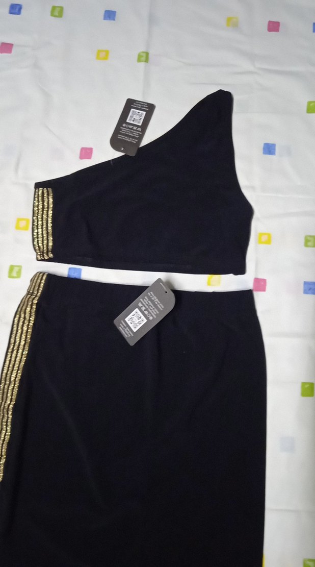 Siyah Asimetrik Kesim Kadın Uzun Etek Takım - Görsel 5