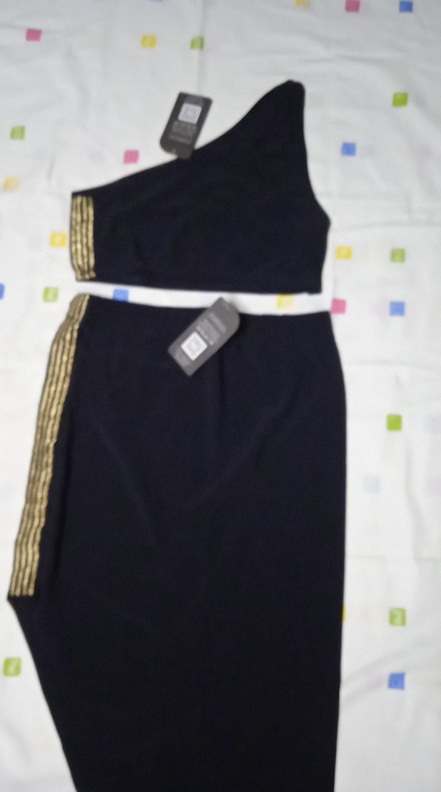 Siyah Asimetrik Kesim Kadın Uzun Etek Takım - Görsel 4