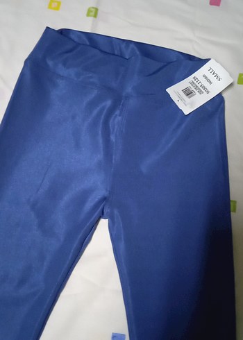 Mavi Kadın Spor Tayt Velcro Detaylı - Görsel 5