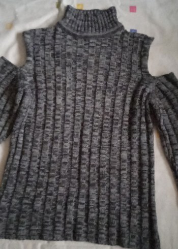 Gri Balıkçı Yaka Örgü Kadın Kazak - Görsel 6