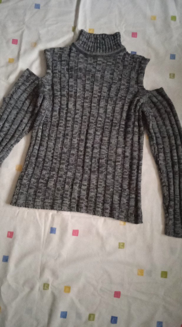 Gri Balıkçı Yaka Örgü Kadın Kazak - Görsel 2